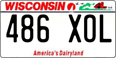 WI license plate 486XOL