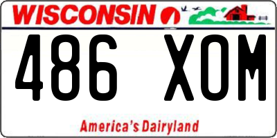 WI license plate 486XOM