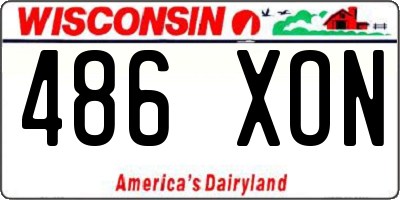 WI license plate 486XON