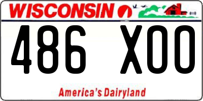 WI license plate 486XOO