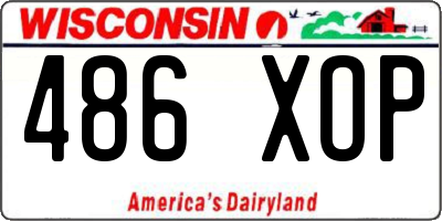 WI license plate 486XOP