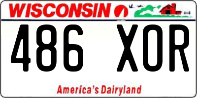 WI license plate 486XOR
