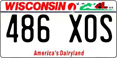 WI license plate 486XOS