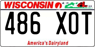 WI license plate 486XOT