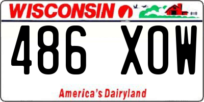 WI license plate 486XOW