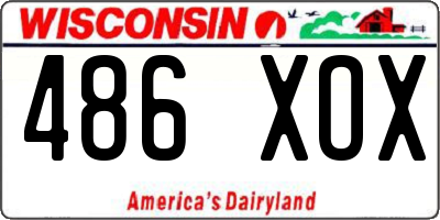 WI license plate 486XOX