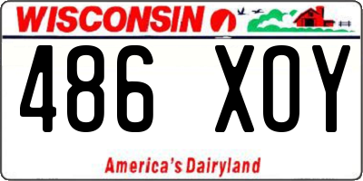 WI license plate 486XOY