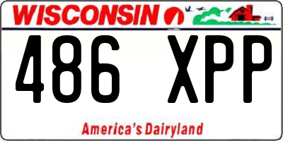 WI license plate 486XPP