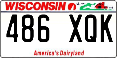 WI license plate 486XQK