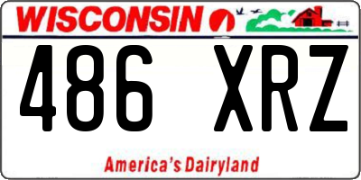 WI license plate 486XRZ