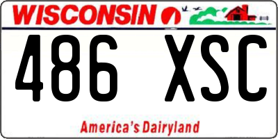 WI license plate 486XSC