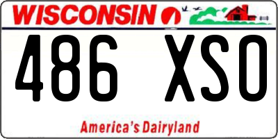 WI license plate 486XSO