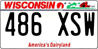 WI license plate 486XSW