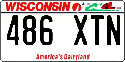 WI license plate 486XTN