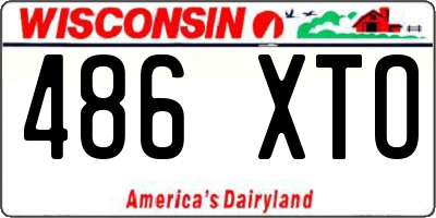 WI license plate 486XTO