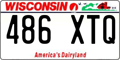WI license plate 486XTQ