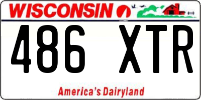 WI license plate 486XTR