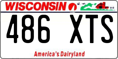 WI license plate 486XTS