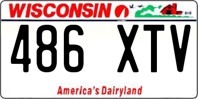 WI license plate 486XTV