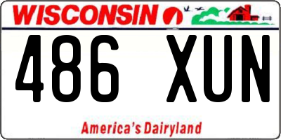 WI license plate 486XUN