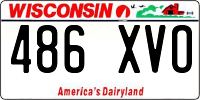 WI license plate 486XVO