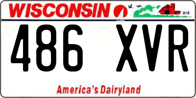 WI license plate 486XVR
