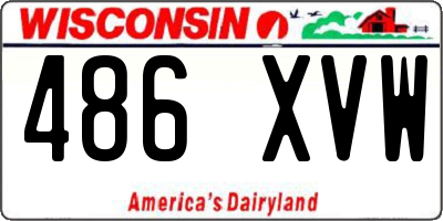 WI license plate 486XVW