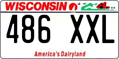 WI license plate 486XXL