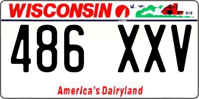 WI license plate 486XXV