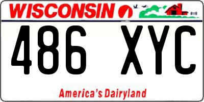 WI license plate 486XYC
