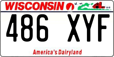 WI license plate 486XYF
