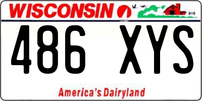 WI license plate 486XYS