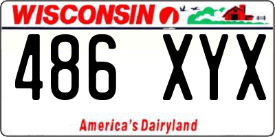 WI license plate 486XYX