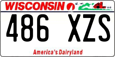 WI license plate 486XZS