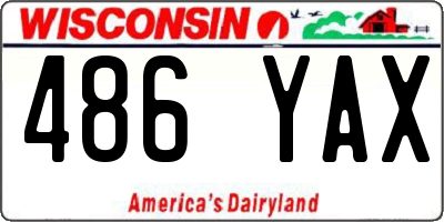 WI license plate 486YAX