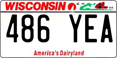 WI license plate 486YEA