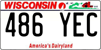 WI license plate 486YEC