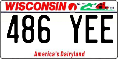 WI license plate 486YEE