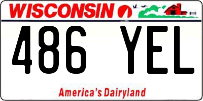 WI license plate 486YEL