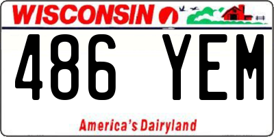 WI license plate 486YEM