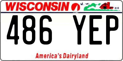 WI license plate 486YEP