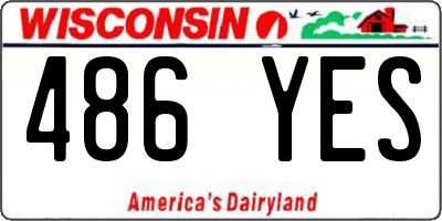 WI license plate 486YES