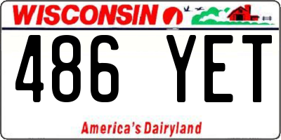 WI license plate 486YET