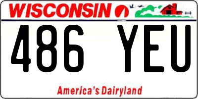 WI license plate 486YEU