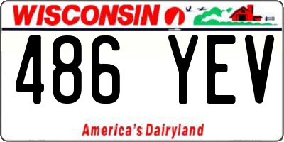 WI license plate 486YEV