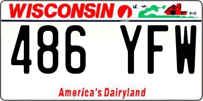WI license plate 486YFW