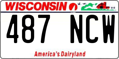 WI license plate 487NCW