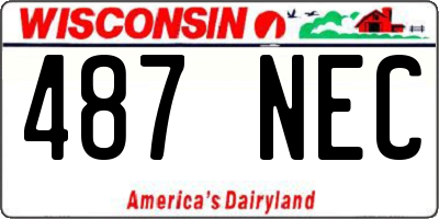WI license plate 487NEC