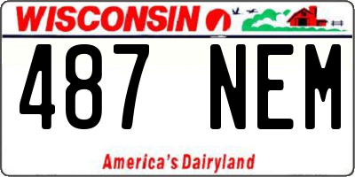 WI license plate 487NEM