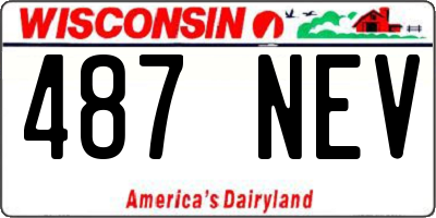 WI license plate 487NEV